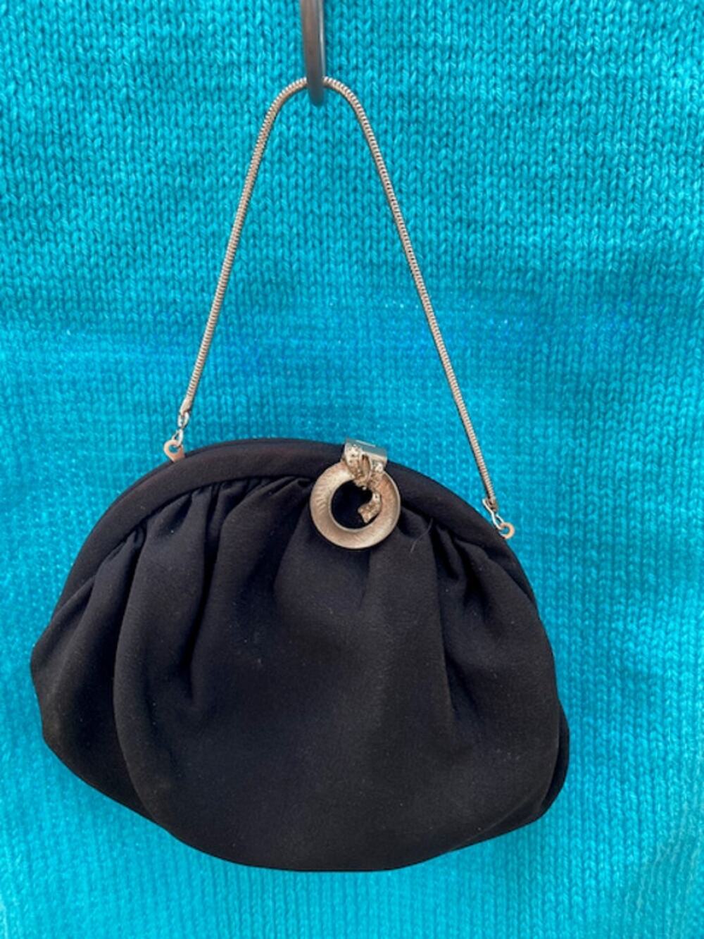 purse clutch black 1940's evening bag vintage